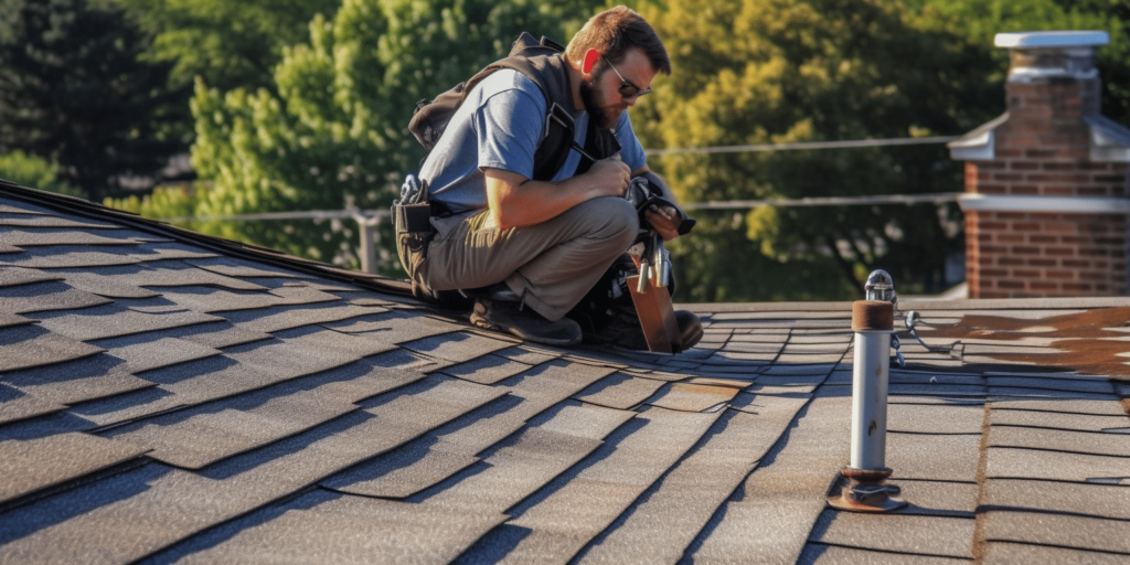 Team performing roof inspection