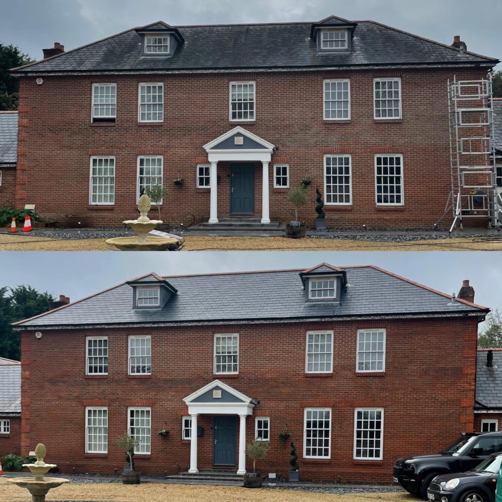 Roof cleaning before and after in Norwich