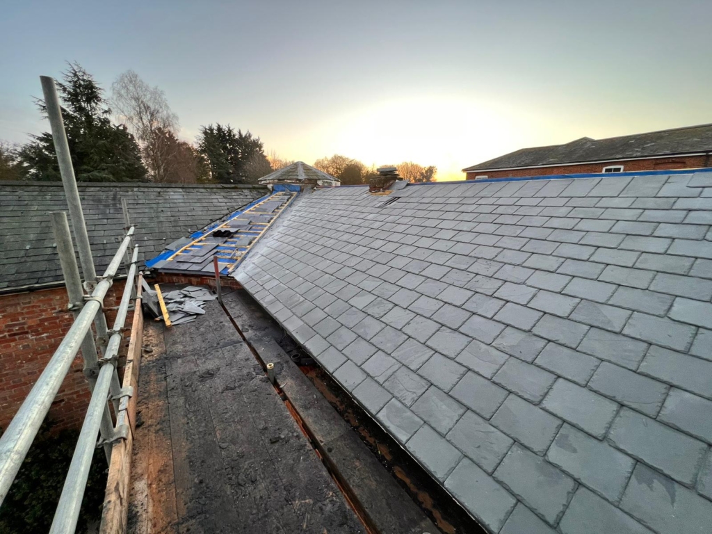 New slate roof in Swainsthorpe, Norwich